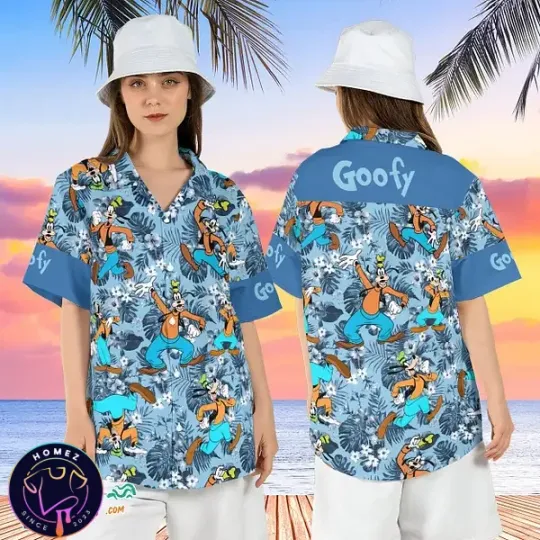 Discover goofyy Tropical Leaves Hibiscus Disneyyy Vacation Hawaiian Shirt