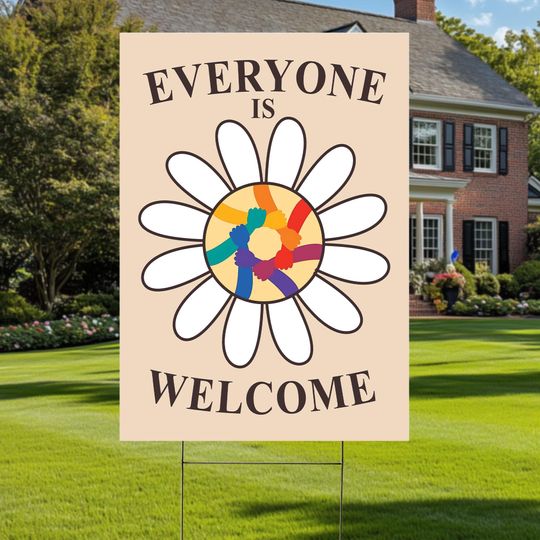 Discover Everyone is Welcome Garden Decor, Hate Has No Home Here Yard Sign, LGBTQ Ally Pride