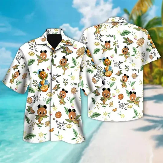 Discover Orange Bird Hawaiian Shirt Casual Button Down Unisex Adults Size S-5XL