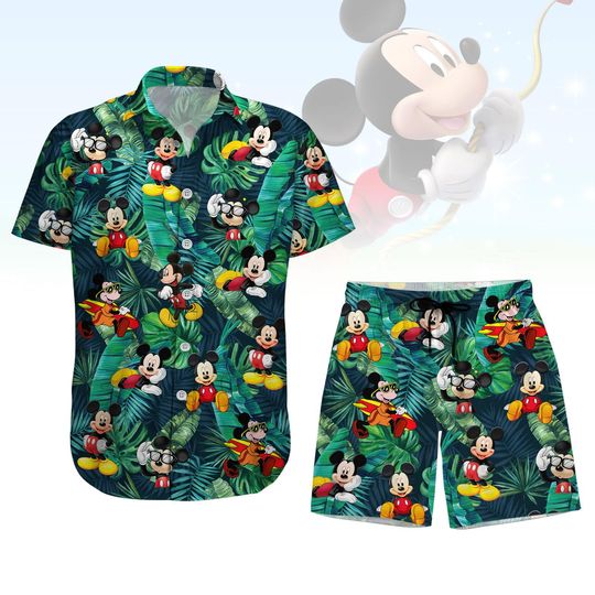 Discover Mickeyy mouse Button Shirt, Disneyyy Mouse Hawaiian Shirt and Short