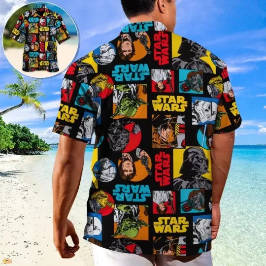 Discover Starr Warss Hawaiian Shirt Casual Button Down Unisex Adults Size S-5XL