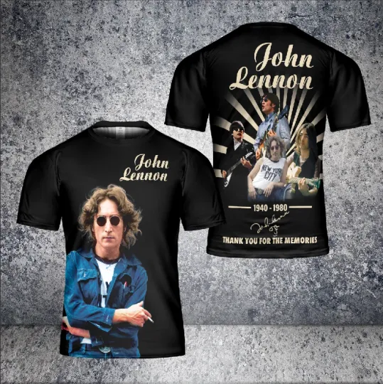 Discover J Lennon 1940-1980 Thank You   3D T-Shirt