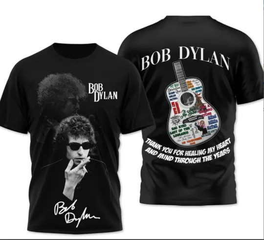 Discover Bob Dylan Thank You For Healing My Heart AOP 3D T-Shirt