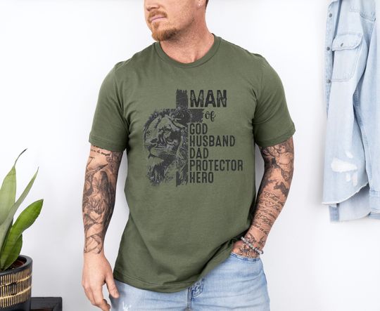 Discover Christian Quotes Fathers Day Gifts, Man of God Shirt, Retro Father's Day Gift
