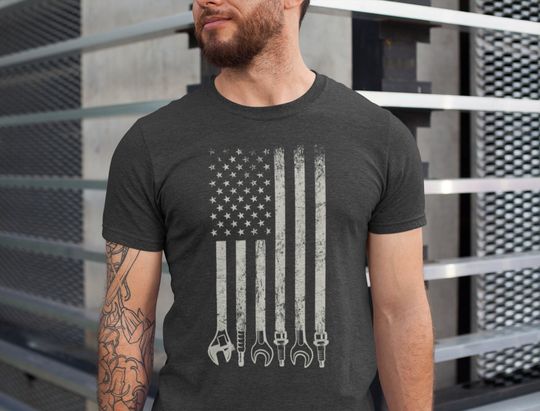 Discover USA Flag Mechanic Shirt, Gift For Mechanic, Car Mechanic Shirt, Gift For Dad