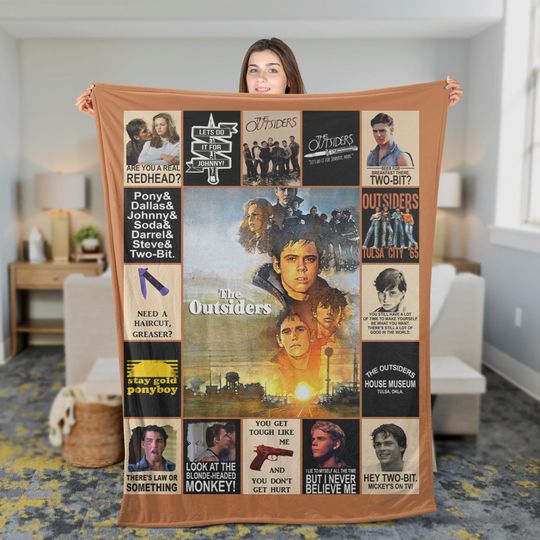 Discover The Outsiders 80s Film Fleece Blanket with Vintage Design, Ponyboy