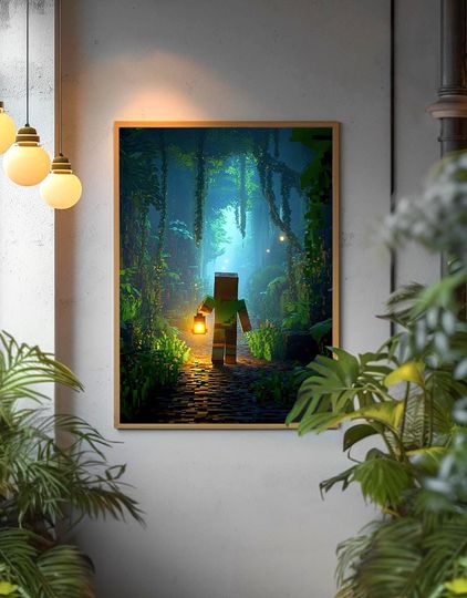Discover Minecraft Poster, Gaming Room Poster, Gaming Wall Poster