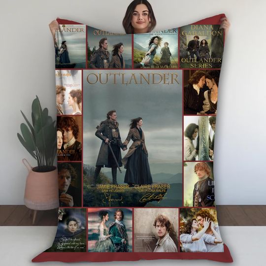 Discover Outlander TV Series Vintage Fleece Blanket, Jamie Fraser Claire Fraser Retro Blanket