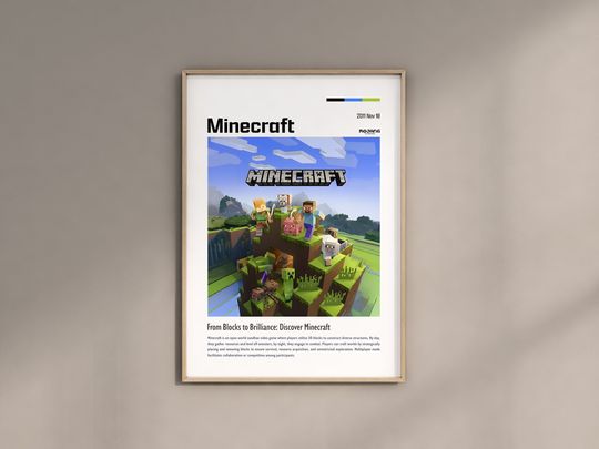 Discover Minecraft Poster Gaming Room Poster Print Game Video Games Poster