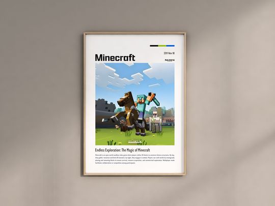 Discover Minecraft Poster Gaming Room Poster Print Game Video Games Poster