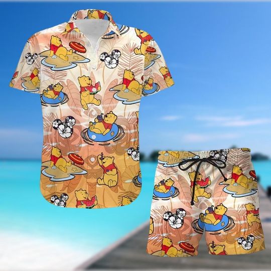 Discover winniee the poohh Hawaiian Shirt and Shorts Set