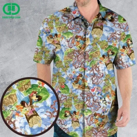 Discover Magicc Kingdom Splash Mountain Hawaiian Shirt Button Down Unisex Adults S-5XL