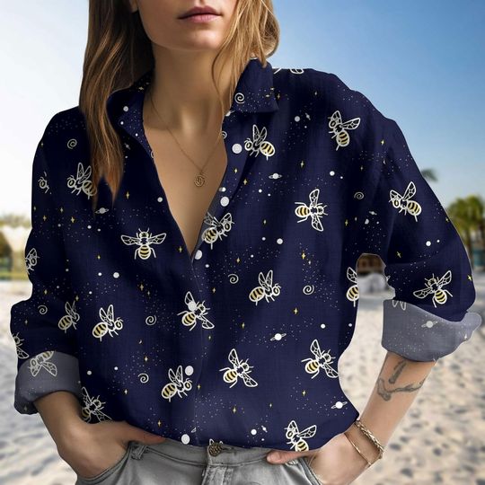 Discover Galaxy Bee Pattern Women Blouse