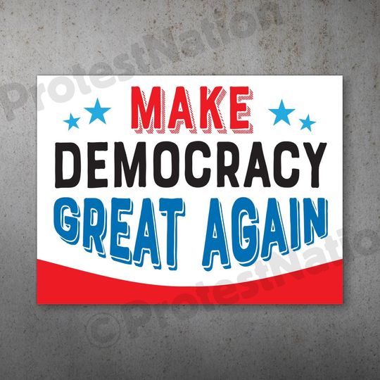 Discover Make Democracy Great Again PRINTABLE Protest Poster |  Anti Trump Protest Sign