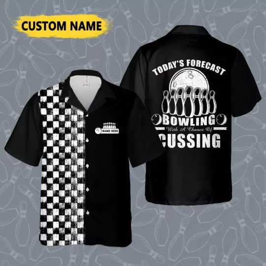 Discover Personalize Custom Bowling Shirt, Today's Forecast Bowling Aloha Hawaiian Shirt