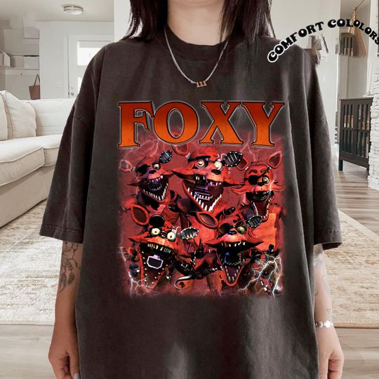 Discover Retro Foxy Five Nights At Freddy's Shirt, Retro Bootleg Shirt, Vintage 90s Shirt