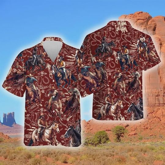 Discover Retro Rodeo Hawaiian, Vintage Aloha Hawaii Shirt, Aloha Hawaiian Shirt