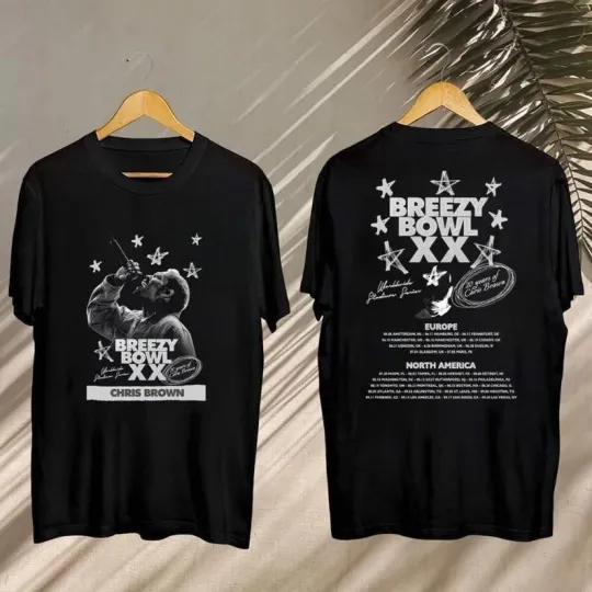 Discover 2025 Chris Brown Tour Breezy Bowl XX T-Shirt  Chris Brown Concert 2025 Shirt