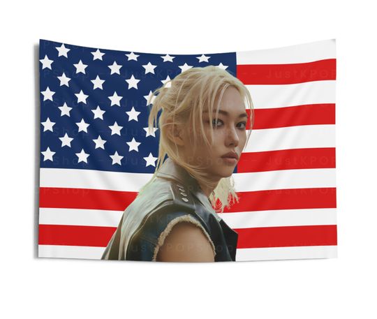 Discover SKZ Felix Ate Concept Photo American Flag Tapestry, Stray Kids Felix ATE American Tapestry