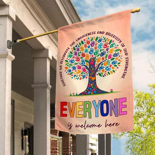 Discover Everyone Is Welcome Flag