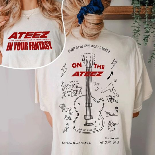Discover Ateez World Tour Fantasy Double Sided T-Shirt, Ateez Golden Hour Double Sided T-Shirt