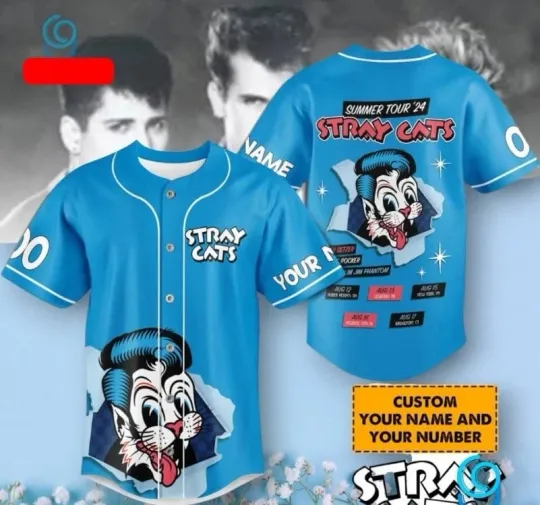 Discover Stray Cats Summer Tour 24 Personalized Baseball Jersey