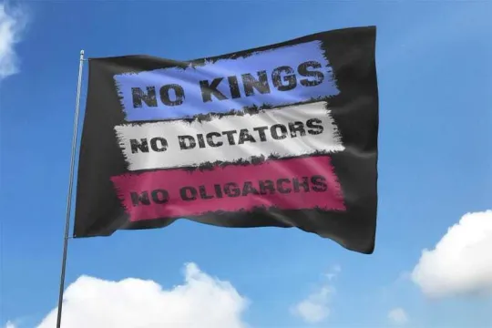 Discover No Kings No Dictators No Oligarchs Anti Trump Pro Democracy Political Flag