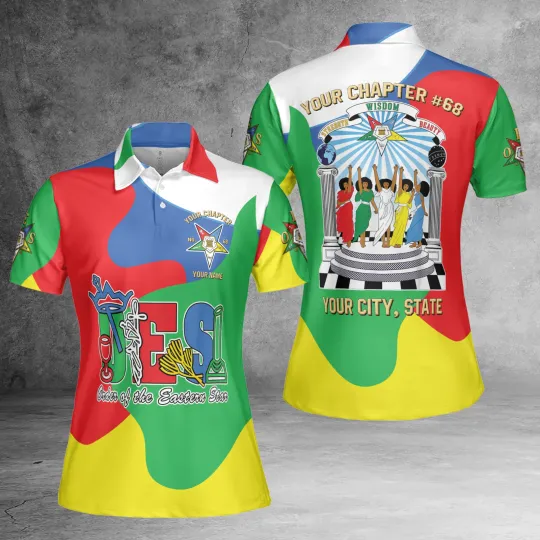 Discover Personalized Chapter PHA OES Order of Eastern Star Color 3D Women Polo S-5XL