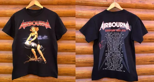 Discover Airbourne European Tour Short Sleeve 2 Side Black All Size S-5XL Shirt