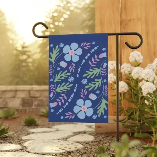 Discover Anti-Trump Subtle Hidden Anti Trump Double-sided Flag, Spring Floral Boho Flag