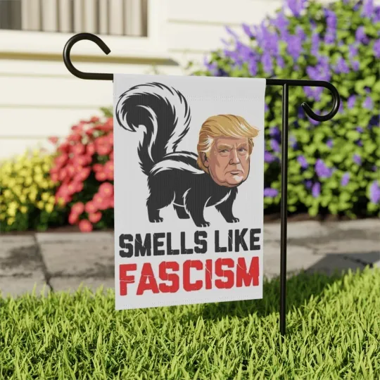 Discover Smells Like Fascism Anti Trump Double-sided Flag, Anti Oligarchy Resist Flag