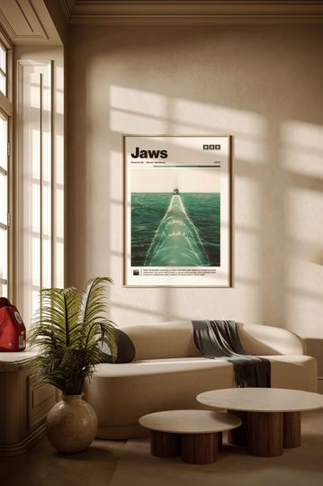 Discover Jaws poster - Jaws movie print - Thriller, Steven Spielberg movies prints