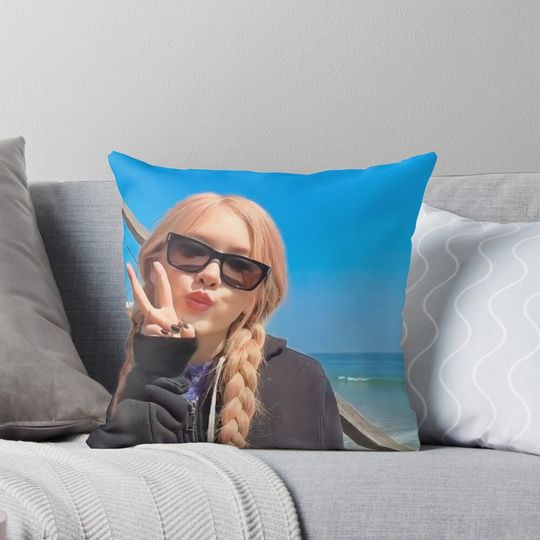 Discover Beach Rosé Throw Pillow, Gift for Fans