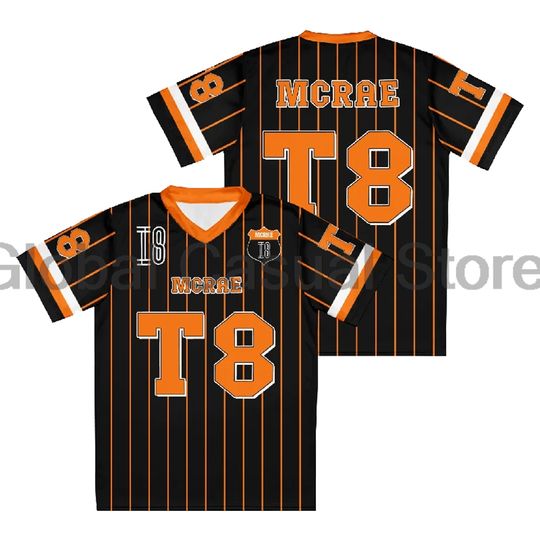 Discover Tate McRae T8 T-shirt 2025 Miss Possessive Tour V-Neck Short Sleeve Football Jersey
