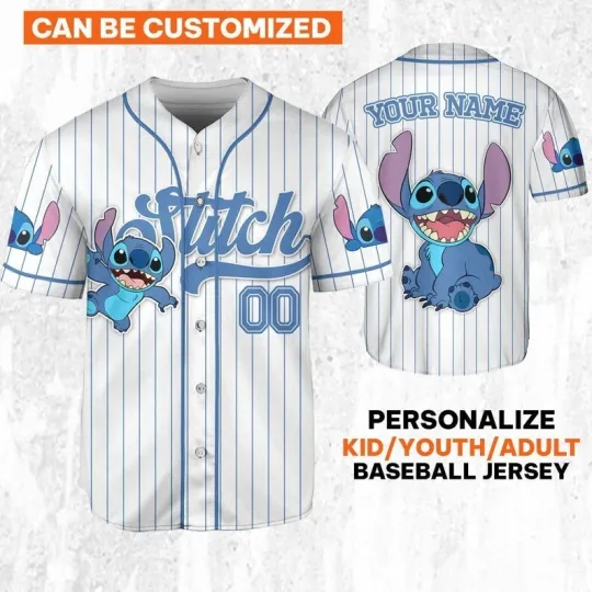 Discover Custom Disneyyy Lilo and Stitchh Stitchh Baseball Jersey