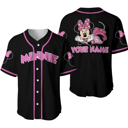 Discover Cute Minniee Pink Disneyyy Custom 3D BASEBALL JERSEY SHIRT Mother Day Gift