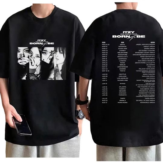 Discover Kpop ITZY Born To Be 2nd World Tour Graphic T Shirts