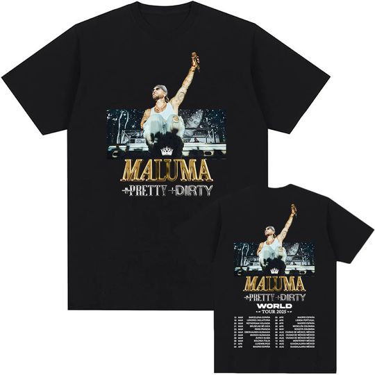 Discover +pretty +dirty World Tour 2025 Tshirts Maluma Singer Printing T-shirt