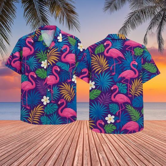 Discover Pink Flamingo Hawaiian Shirt