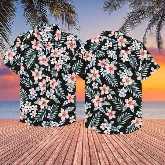 Discover Black Floral Hawaiian Shirt