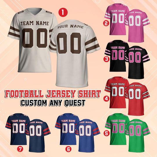 Discover Custom Team Name and Number Football Jersey