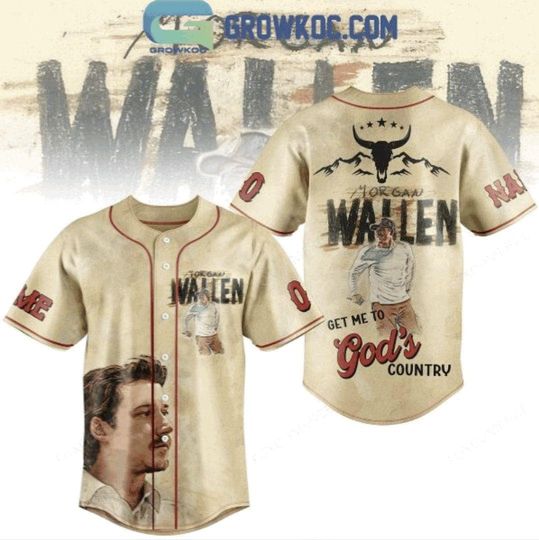 Discover Wallen Western "Get Me To Gods Country" Personalized Baseball Jersey