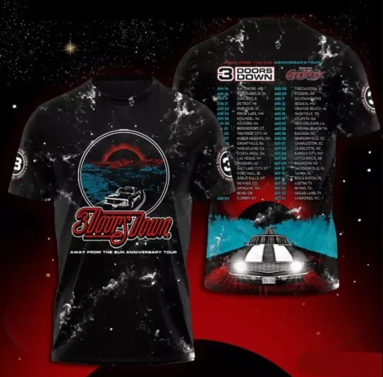 Discover New 3 Doors Down Shirt, Rock Music T-Shirt, Short Sleeve All Over Print 3D Shirt