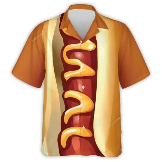 Discover Funny Food Sausage Shirts For Men 3D Print Hot Dog Summer Hawaiian