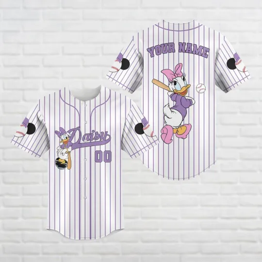 Discover Daisy Duckk Baseball Jersey Disneyyy Cartoon Baseball Shirt Personalized Jersey