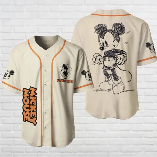 Discover Custom Mickeyy Baseball Jersey Disneyyy Mouse Jersey Shirt Cartoon Movie