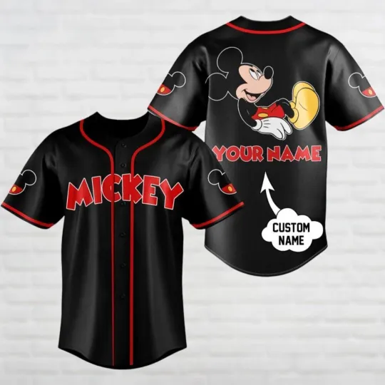 Discover Custom Mickeyy mouse Baseball Jersey Disneyyy Cartoon Jersey Shirt