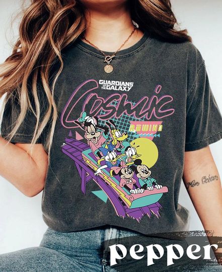 Discover Retro Guardians Galaxy Cosmic Rewind Shirt, Vintage Mickeyy and Friends Disneyyy Ride T-Shirt