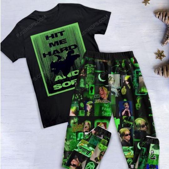 Discover Billie Eilish Pajamas Set, Hit Me Hard and Soft Pajamas Set