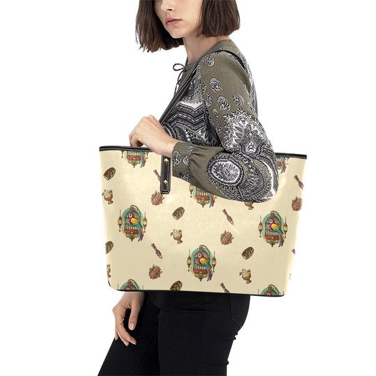 Discover Enchanted Tiki Room PU Leather Tote Bag, Disneyyy Inspired Bag